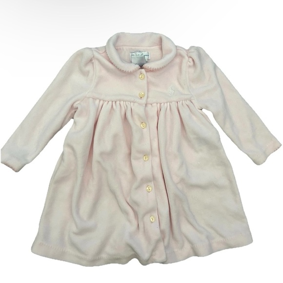 Ralph Lauren Baby Girl Pink Velvet Dress Size 3-6 Months - Picture 1 of 3